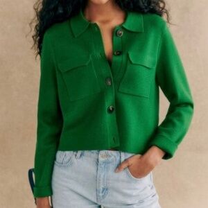 Sezane Betty Cardigan Vert. - Size S
